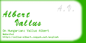 albert vallus business card